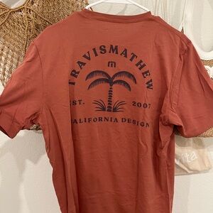 Travis Mathew Men's Palm Graphic Tee in Rust
